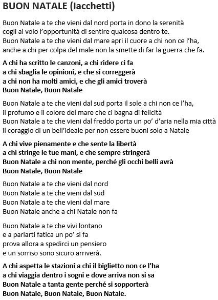 Buon Natale Lyrics In Italian.Eleno Testi Canzoni Parrocchia Di San Lorenzo Da Brindisi