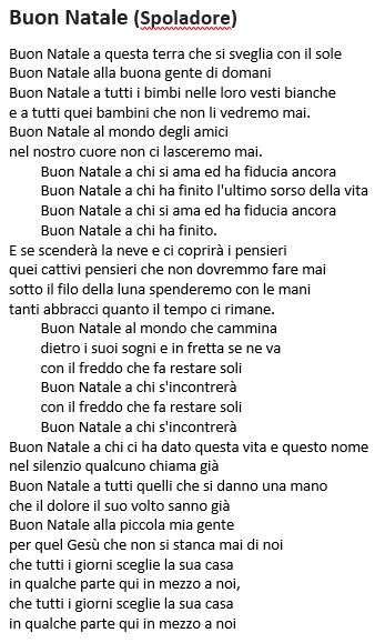 Buon Natale Lyrics In Italian.Eleno Testi Canzoni Parrocchia Di San Lorenzo Da Brindisi