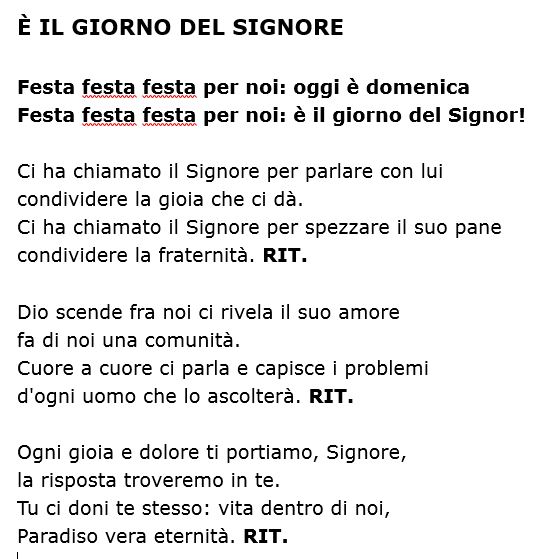 Eleno Testi Canzoni Parrocchia Di San Lorenzo Da Brindisi