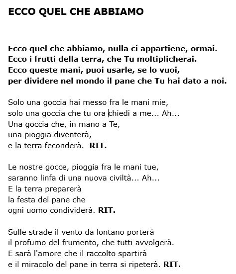 Eleno Testi Canzoni Parrocchia Di San Lorenzo Da Brindisi